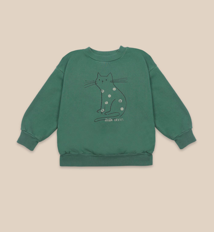 green cat sweatshirt